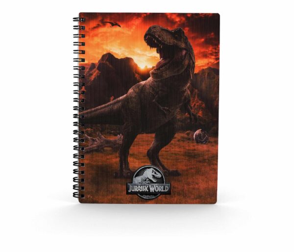 Libreta efecto 3d into the wild jurassic world