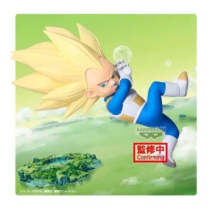 Figura banpresto dragon ball daima super saiyan 3 vegeta mini con panel 13cm