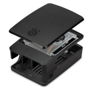 Carcasa raspberry pi 5 con ventilador negra y gris
