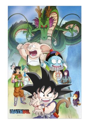 Poster 3d 38x58cm shenron and heroes dragon ball