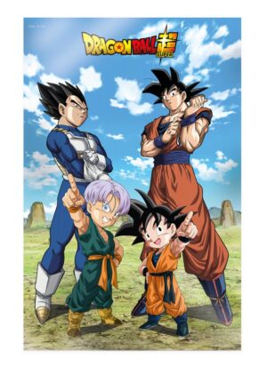 Poster 3d 58x38cm battle of gods goku vegeta family dragon ball super
