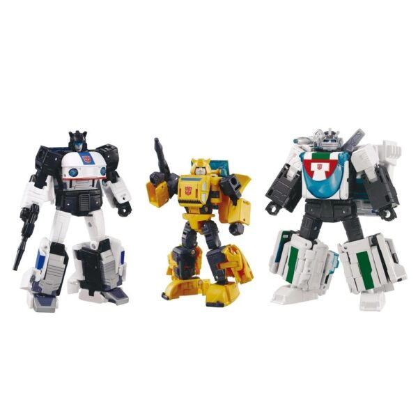 Figura hasbro transformers takara tomy dramatic capture series cybertron chase bumblebee jazz wheeljack